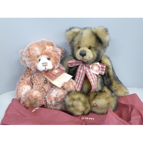 779 - Two Charlie Bears, Corey and Edith with dust bag