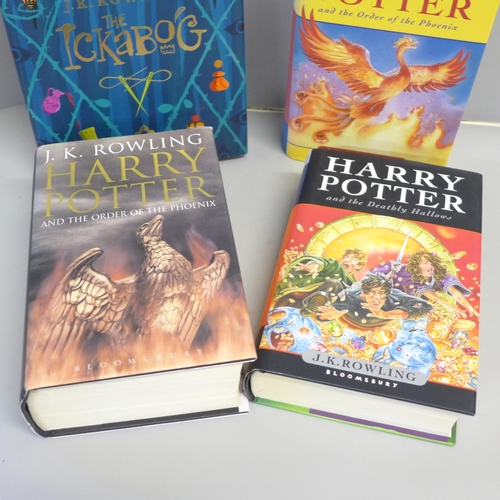 780 - Five hardback first edition books by J.K. Rowling; Harry Potter and The Order of The Phoenix (adult ... 