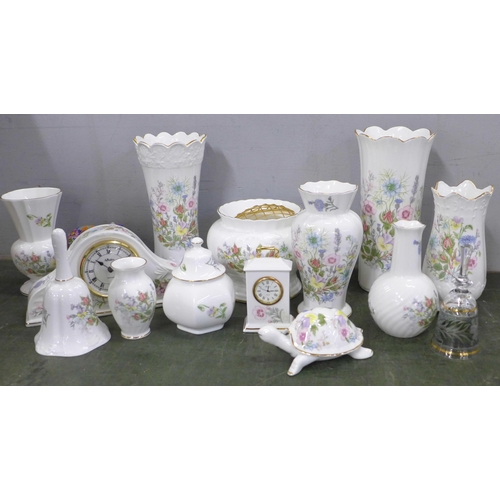 788 - Twelve items of Aynsley Wild Tudor; tortoise, clock, vases, etc. **PLEASE NOTE THIS LOT IS NOT ELIGI... 