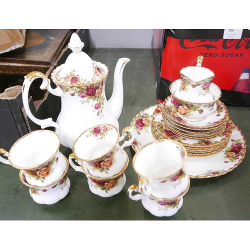 790 - A Royal Albert Old Country Roses six setting coffee service