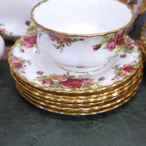 796 - A Royal Albert Old Country Roses six setting tea service plus sandwich plates, etc. **PLEASE NOTE TH... 