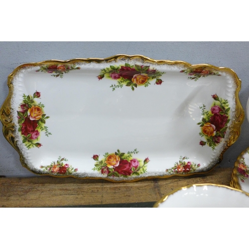 796 - A Royal Albert Old Country Roses six setting tea service plus sandwich plates, etc. **PLEASE NOTE TH... 