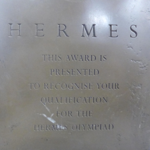 817 - A Hermes Olympiad resin award, 25cm