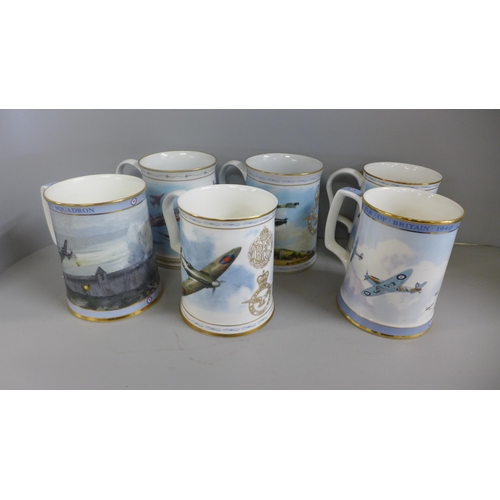 824 - Six Royal Doulton RAF commemorative tankards