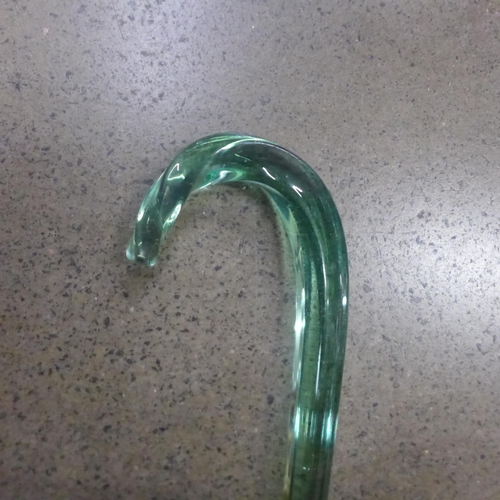 832 - A glass walking cane