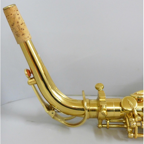 837 - An Ammoon saxophone, cased, no mouthpiece