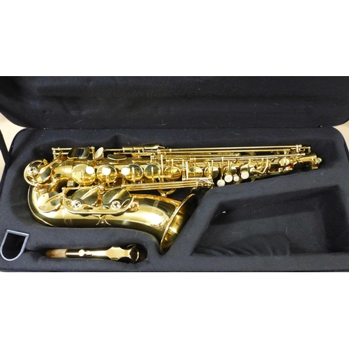 837 - An Ammoon saxophone, cased, no mouthpiece