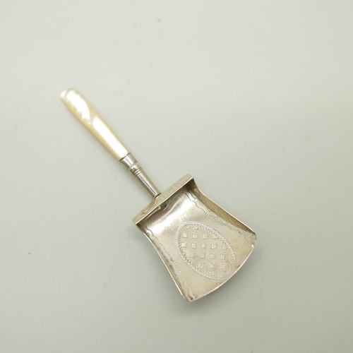 860 - A George III silver caddy spoon, Birmingham 1809, William Pugh