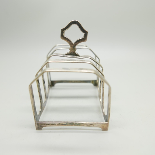 861 - A silver toast rack, 63.8g