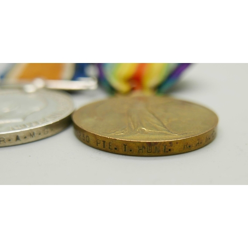 888 - A pair of WWI medals, 29230 Pte. T. Hunt RAMC