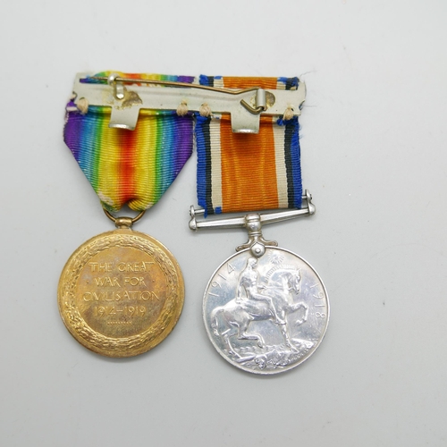 888 - A pair of WWI medals, 29230 Pte. T. Hunt RAMC