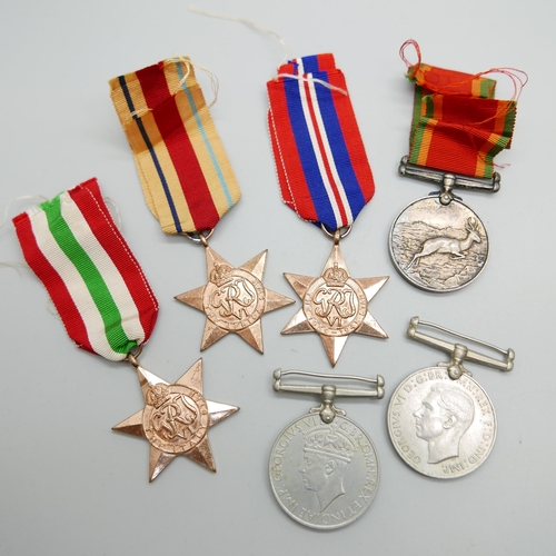 891 - A set of six WWII medals to P787 B.H. Meek