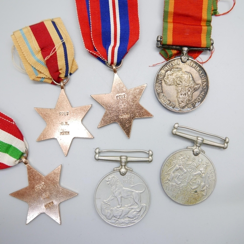 891 - A set of six WWII medals to P787 B.H. Meek