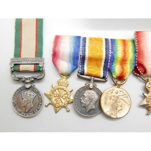 899 - Three miniature medal groups and an India miniature medal