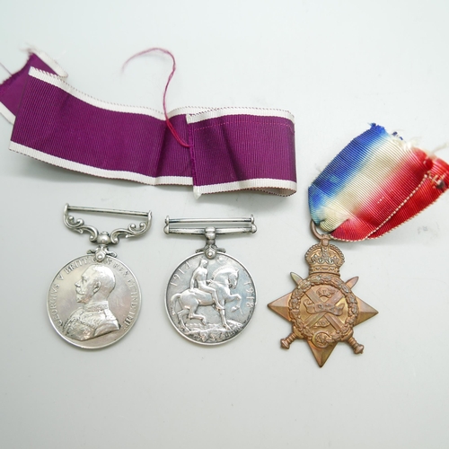 901 - A George V For Long Service and Good Conduct medal to 25752 FAR. Sjt. W. Hampson, R.F.A., and a pair... 