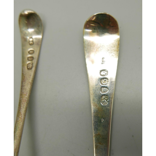 913 - Two silver sifter spoon and a silver ladle, 19th Century, 125g