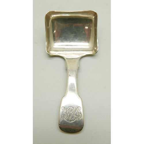 920 - A Victorian silver caddy spoon, Birmingham 1845, George Unite