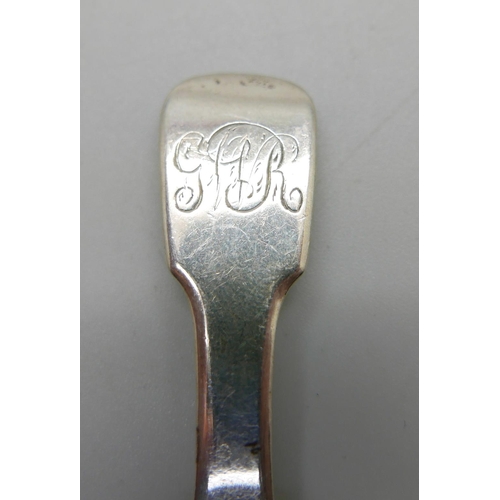 920 - A Victorian silver caddy spoon, Birmingham 1845, George Unite