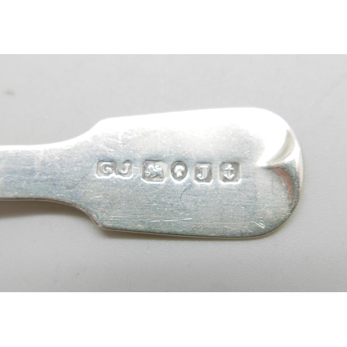 921 - A Victorian silver caddy spoon, Birmingham 1858, George Unite