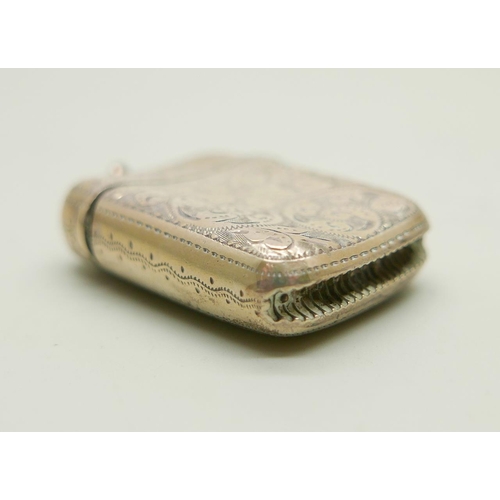 936 - A Victorian silver vesta case