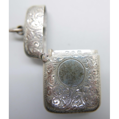 936 - A Victorian silver vesta case