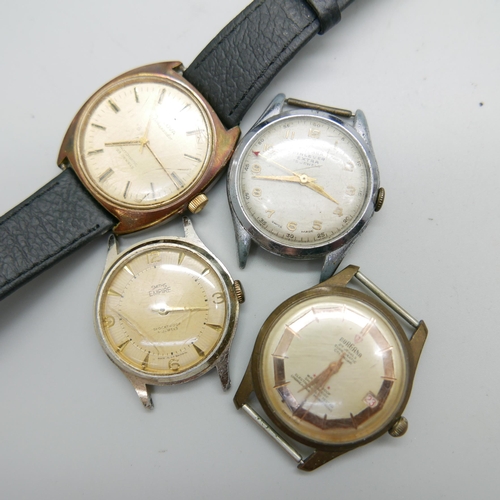 970 - Seven wristwatches including Bulova and Seiko quartz