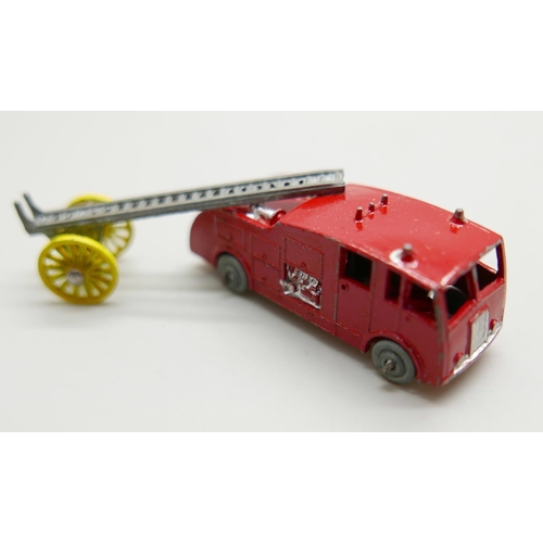 976 - Two boxed Benbros Qualitoy T.V. Series models, No.2 log-cart and No.9 fire engine and ladder, each b... 