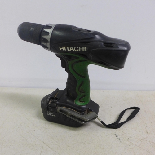 2010 - A cased Performance Power Pro 135w rotary tool, a Hitachi DV 18DVC 18v cordless drill with battery a... 