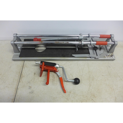 2021 - A 3-in-1 multi-function tile cutter with steel base and carbide steel cutter blades