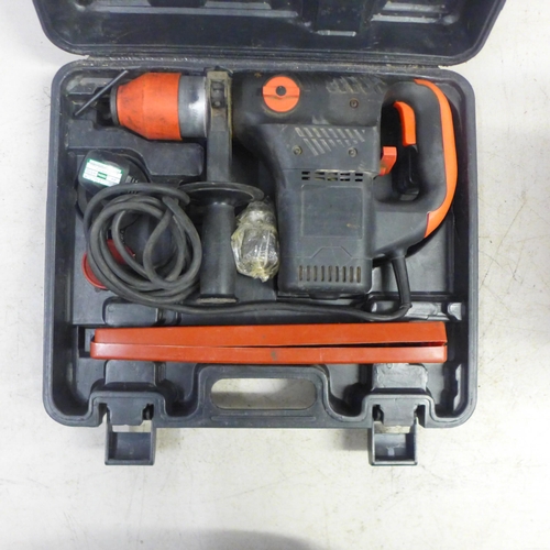 2046 - A Tuf Power PH19-85-T rotary SDS breaker/hammer drill and bit set in case