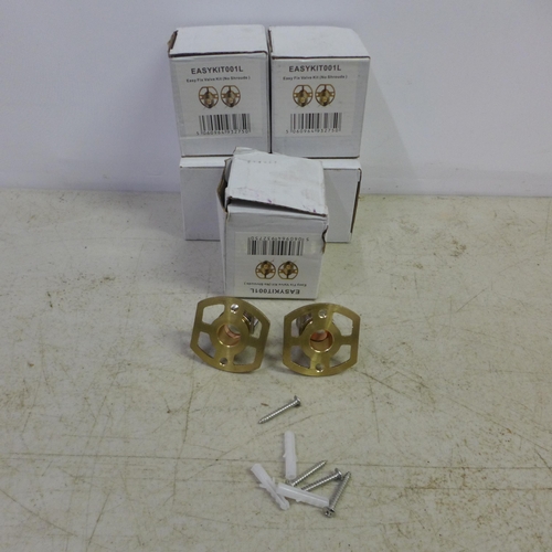 2081 - Five Easykit 001L Easyfix valve mounting kits (unused)