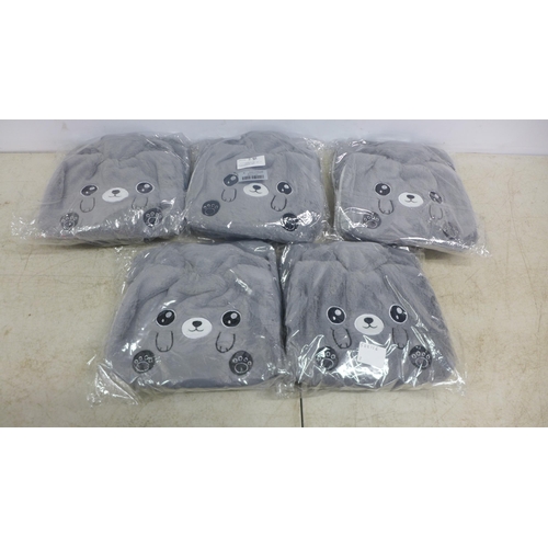 2096 - Ten Teddy bear hot water bottle covers with hot water bottles included