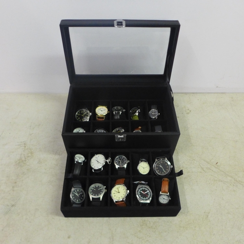 2103 - A display box containing gentleman's wristwatches (20 per box)