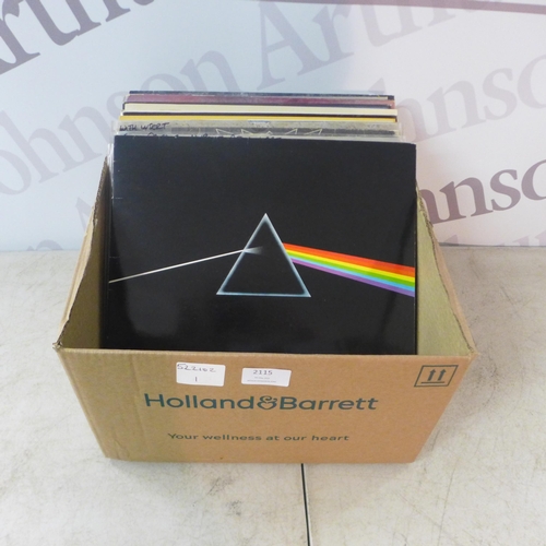 2115 - A box of 20 Rock n Roll LPs including Pink Floyd, Rush, Hendrix, The Who, Sex Pistols and Rolling St... 