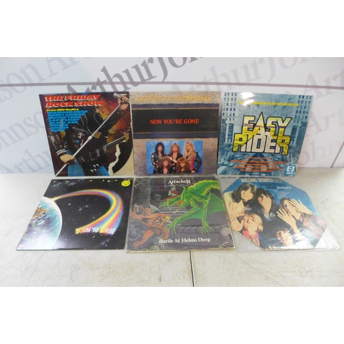 2115 - A box of 20 Rock n Roll LPs including Pink Floyd, Rush, Hendrix, The Who, Sex Pistols and Rolling St... 