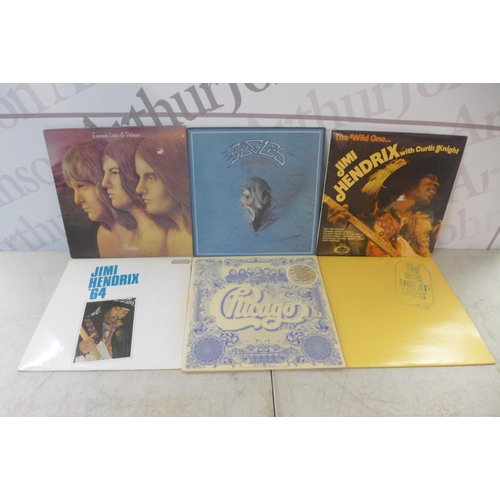 2115 - A box of 20 Rock n Roll LPs including Pink Floyd, Rush, Hendrix, The Who, Sex Pistols and Rolling St... 