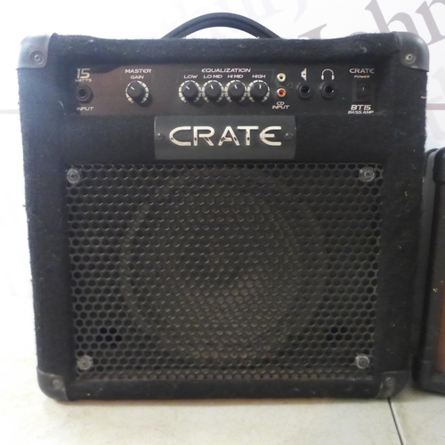 2120 - A Crate BT15UB 15w practice amp and a Yamaha GA-10 10w guitar practice amp