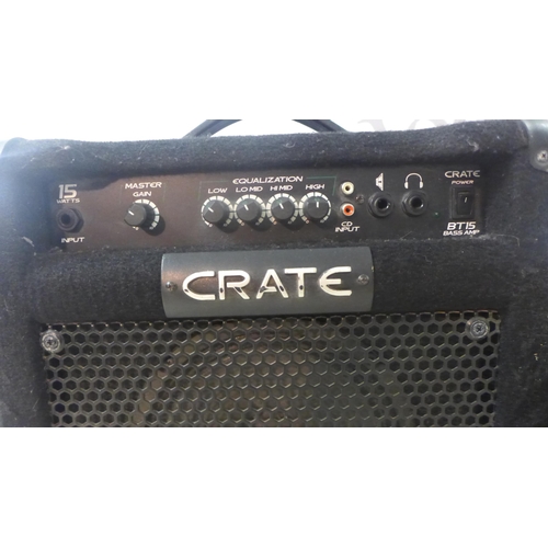 2120 - A Crate BT15UB 15w practice amp and a Yamaha GA-10 10w guitar practice amp