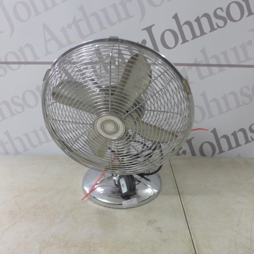 2126 - Two multi-speed metal desk fans - both W