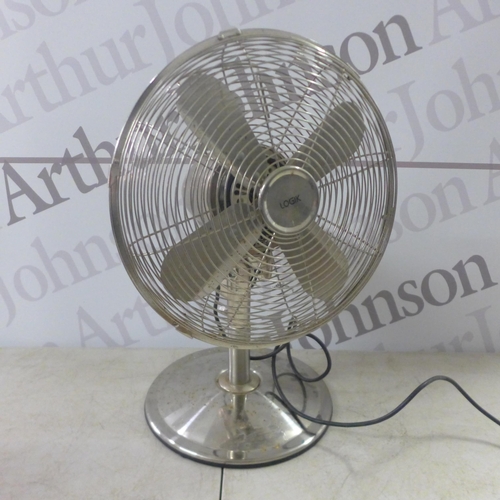 2126 - Two multi-speed metal desk fans - both W