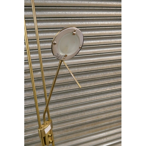 2156 - A brushed brass effect Endon standing reading light