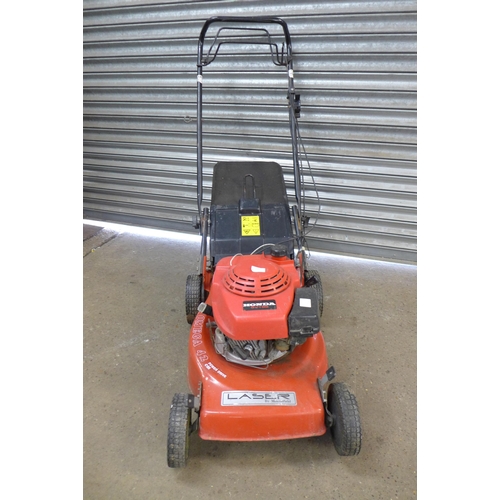 2251 - A Laser by Mountfield Power Drive petrol lawn mower with a Honda GV100 petrol engine and collection ... 