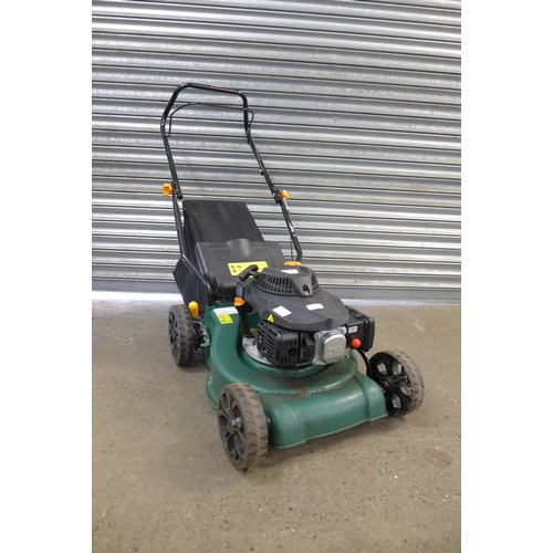 2252 - A Kingfisher (FPLMP99H-4) petrol driven lawn mower with collection box