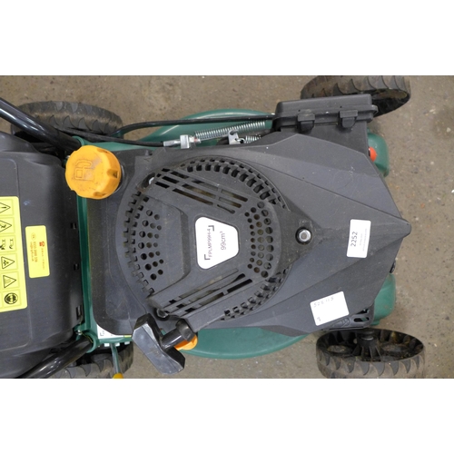 2252 - A Kingfisher (FPLMP99H-4) petrol driven lawn mower with collection box