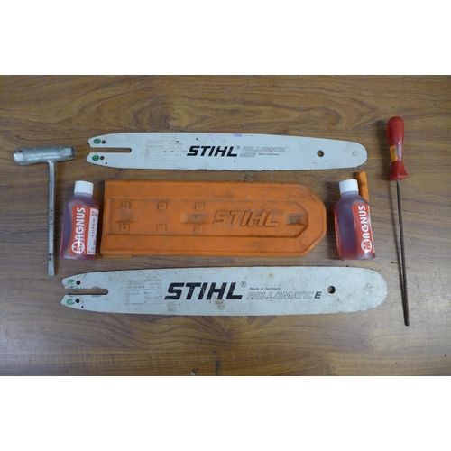 2286 - A quantity of chainsaw spares and repairs items including a Stihl Rollomatic E 40cm chainsaw bar, a ... 