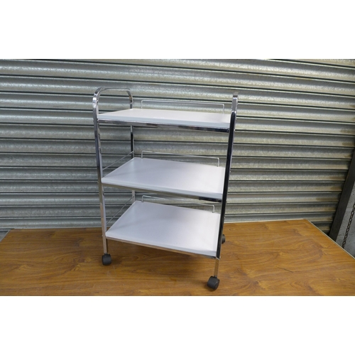 2292 - A 3 tiered metal framed 4 wheeled trolley