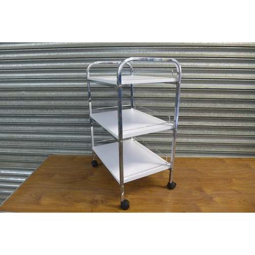 2292 - A 3 tiered metal framed 4 wheeled trolley