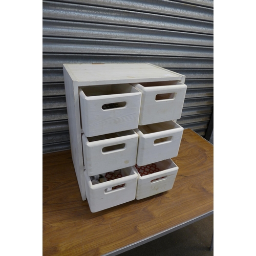 2310 - A six-section workshop storage cabinet and a Stainless steel Brabantia laundry bin