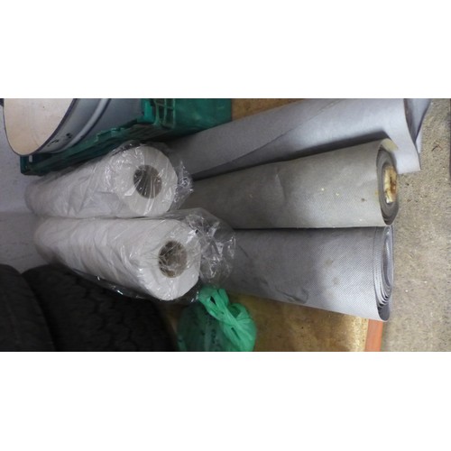 2226A - Three part rolls of gardening membrane and two rolls of white tissue paper