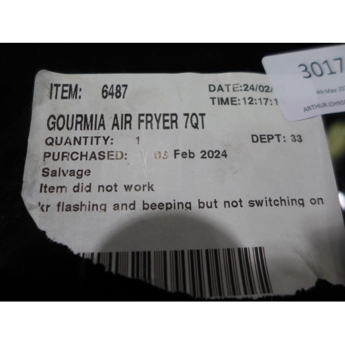 3017 - Gourmia Air Fryer 7Qt (320-179) *This lot is subject to VAT